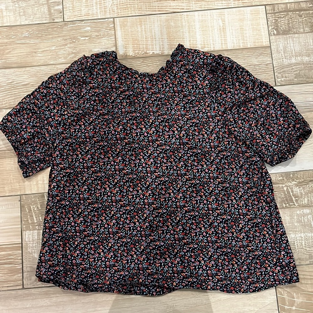 Madewell puff-sleeve ruffle top in fieldwalk floral